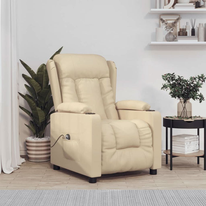 Fotoliu rabatabil electric, crem, material textil - WALTI WALTI