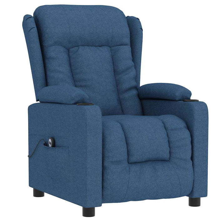 Fotoliu rabatabil electric, albastru, material textil WALTI