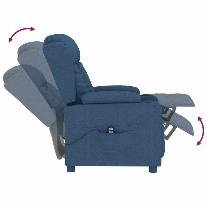 Fotoliu rabatabil electric, albastru, material textil WALTI