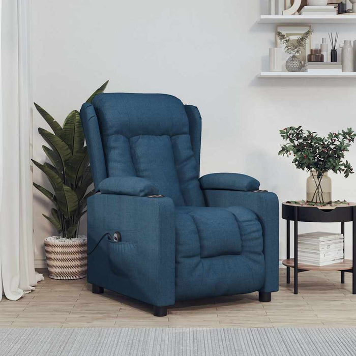 Fotoliu rabatabil electric, albastru, material textil WALTI