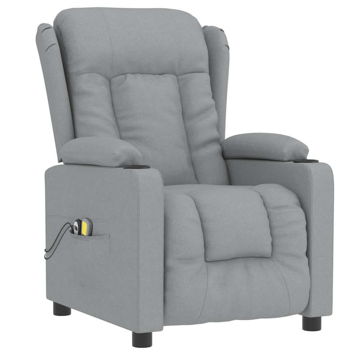 Fotoliu de masaj electric rabatabil, gri deschis, textil - WALTI WALTI