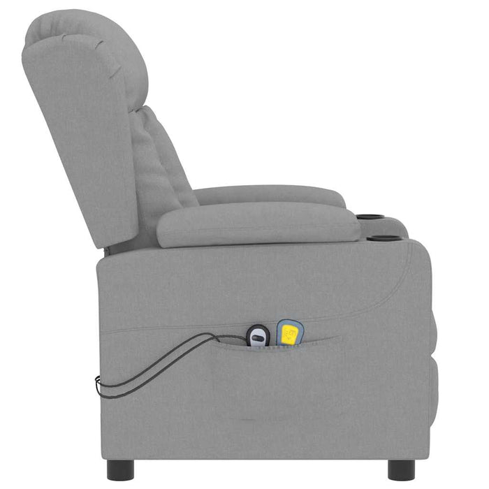 Fotoliu de masaj electric rabatabil, gri deschis, textil - WALTI WALTI