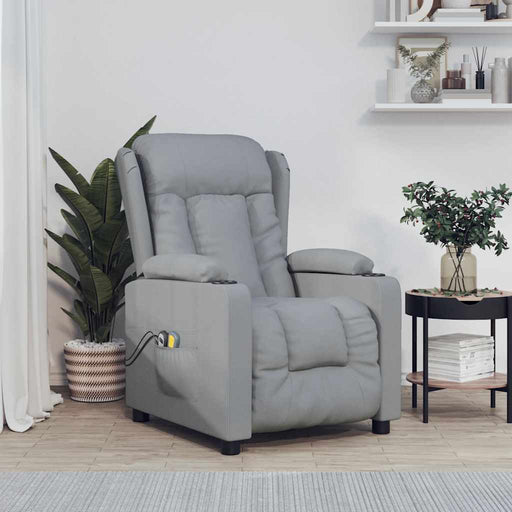 Fotoliu de masaj electric rabatabil, gri deschis, textil - WALTI WALTI