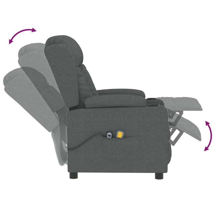 Fotoliu de masaj electric rabatabil, gri închis, textil - WALTI WALTI