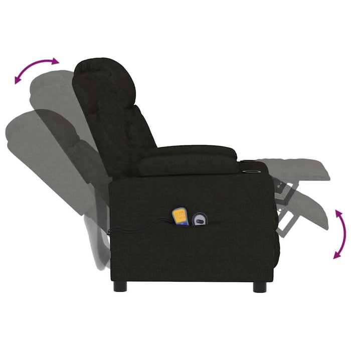 Fotoliu de masaj electric rabatabil, negru, textil - WALTI WALTI
