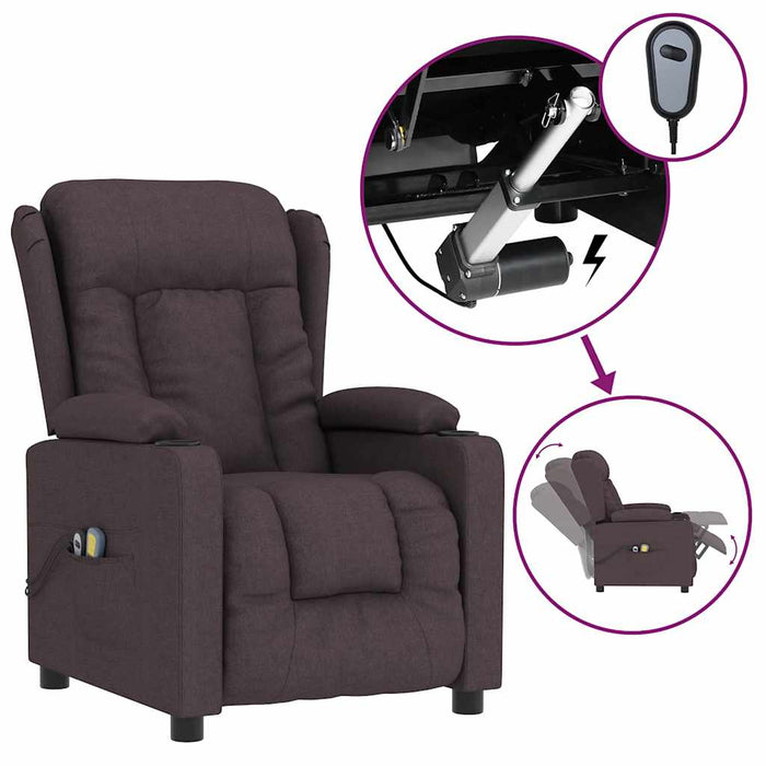 Fotoliu de masaj electric, maro închis, material textil WALTI