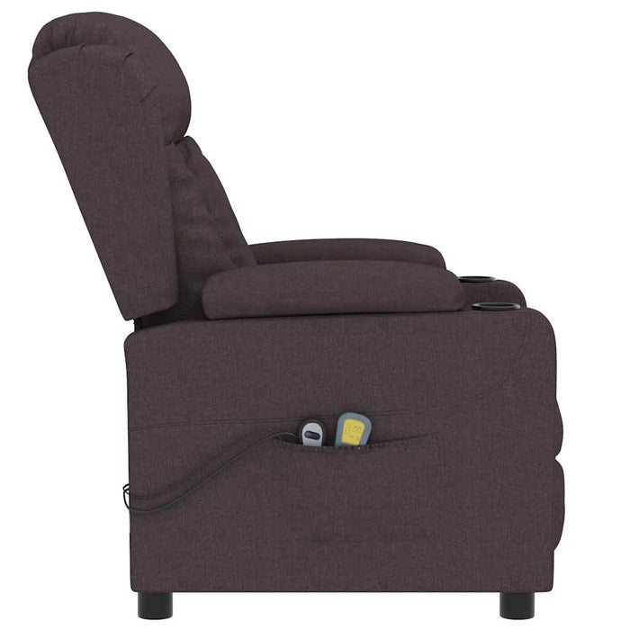 Fotoliu de masaj electric, maro închis, material textil WALTI