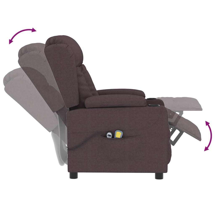 Fotoliu de masaj electric, maro închis, material textil WALTI