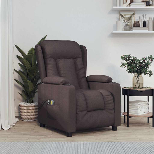 Fotoliu de masaj electric, maro închis, material textil - WALTI WALTI