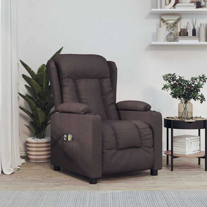 Fotoliu de masaj electric, maro închis, material textil WALTI
