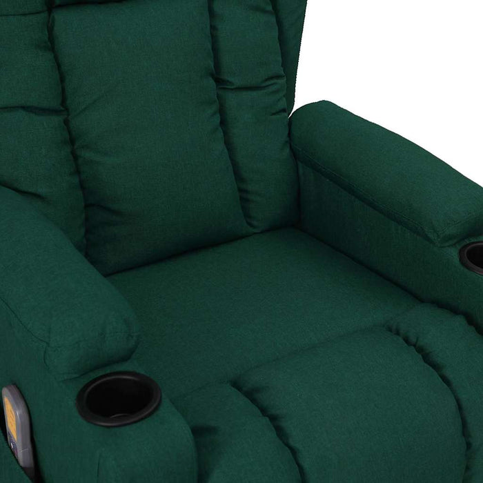 Fotoliu de masaj electric, verde închis, material textil WALTI