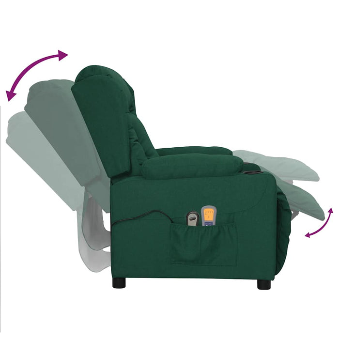 Fotoliu de masaj electric, verde închis, material textil WALTI