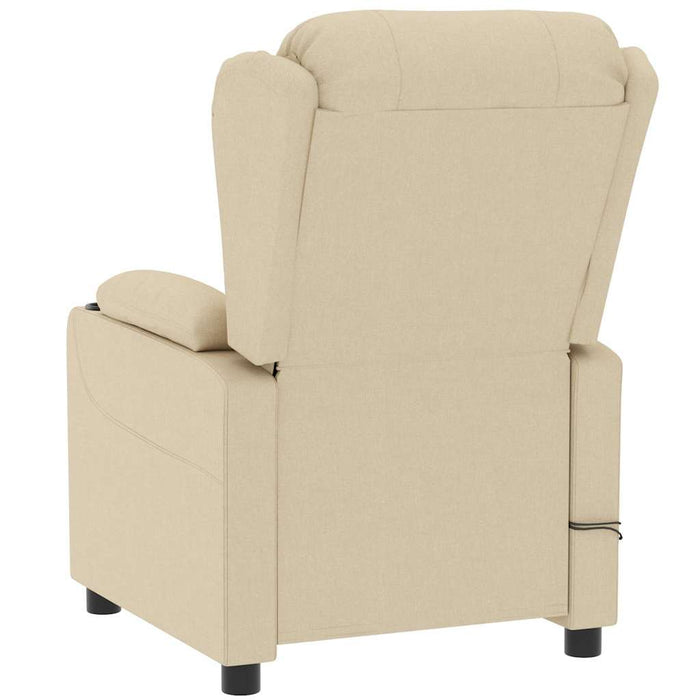 Fotoliu de masaj electric rabatabil, crem, textil - WALTI WALTI