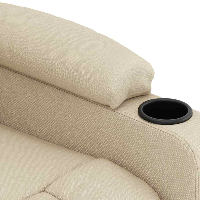 Fotoliu de masaj electric rabatabil, crem, textil - WALTI WALTI