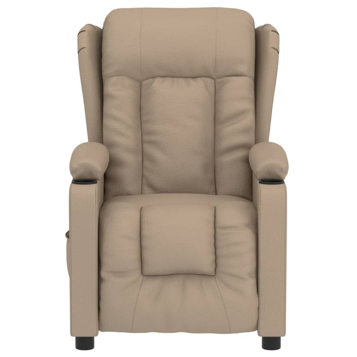 Fotoliu rabatabil electric, cappuccino, piele ecologică - WALTI WALTI