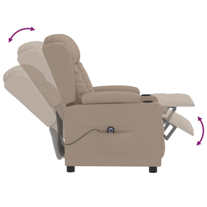Fotoliu rabatabil electric, cappuccino, piele ecologică - WALTI WALTI