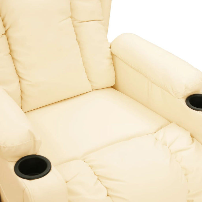 Fotoliu rabatabil electric, crem, piele ecologică - WALTI WALTI