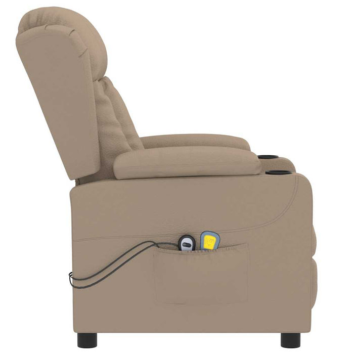 Fotoliu de masaj electric, cappuccino, piele ecologică WALTI