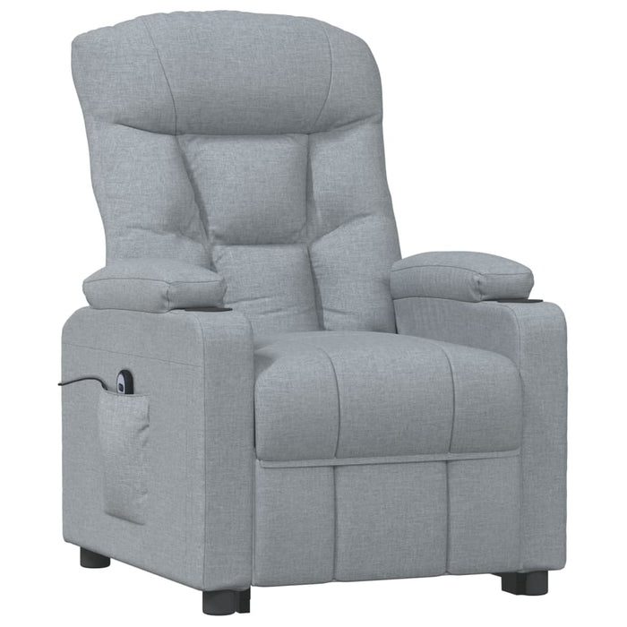 Fotoliu rabatabil electric, gri deschis, textil - WALTI WALTI