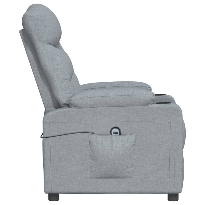 Fotoliu rabatabil electric, gri deschis, textil - WALTI WALTI