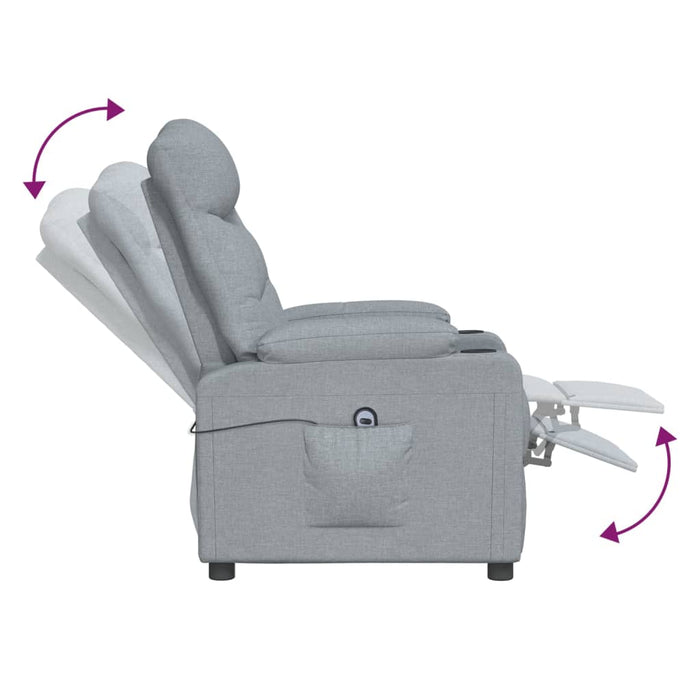 Fotoliu rabatabil electric, gri deschis, textil - WALTI WALTI