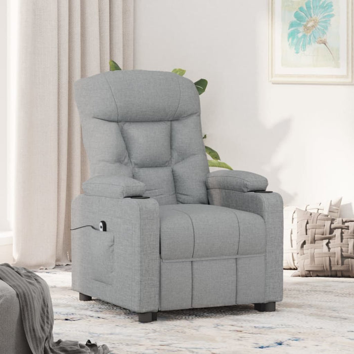 Fotoliu rabatabil electric, gri deschis, textil - WALTI WALTI