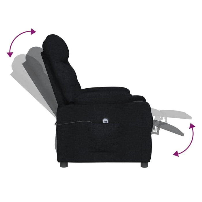 Fotoliu rabatabil electric, negru, material textil - WALTI WALTI