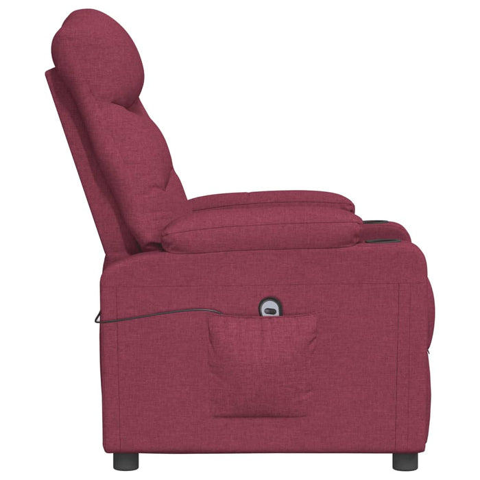 Fotoliu rabatabil electric, roșu vin, material textil - WALTI WALTI