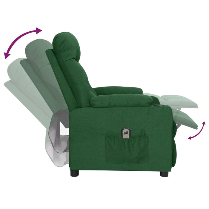 Fotoliu rabatabil electric, verde închis, material textil - WALTI WALTI