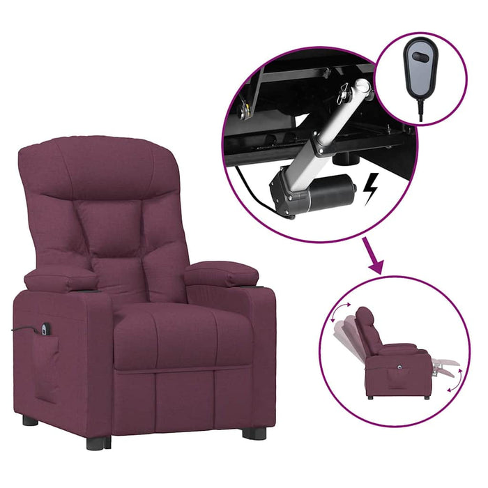 Fotoliu rabatabil electric, violet, material textil WALTI