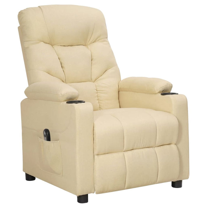 Fotoliu rabatabil electric, crem, material textil - WALTI WALTI