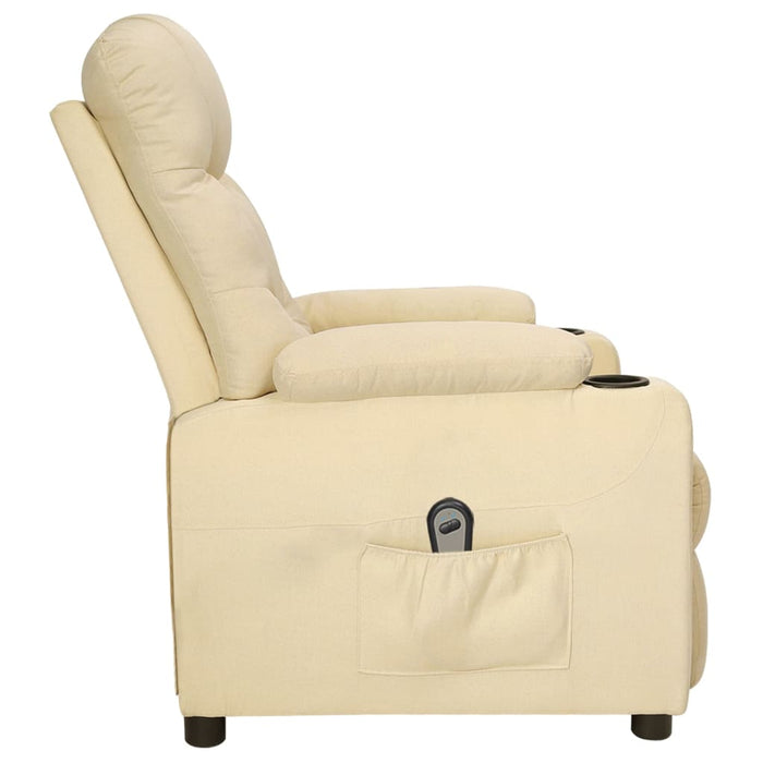 Fotoliu rabatabil electric, crem, material textil - WALTI WALTI