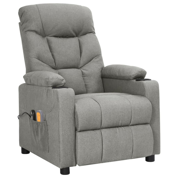 Fotoliu de masaj electric rabatabil, gri deschis, textil - WALTI WALTI