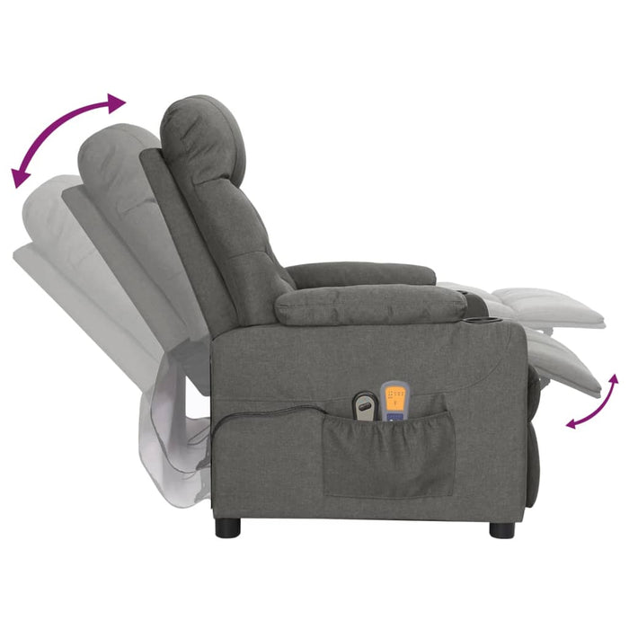 Fotoliu de masaj electric rabatabil, gri închis, textil - WALTI WALTI