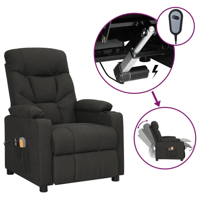 Fotoliu de masaj electric rabatabil, negru, textil - WALTI WALTI