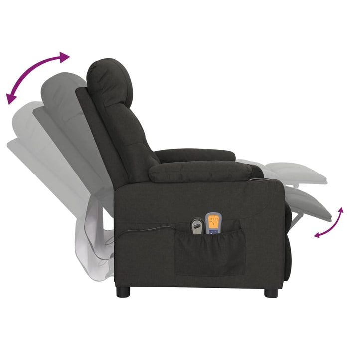 Fotoliu de masaj electric rabatabil, negru, textil - WALTI WALTI