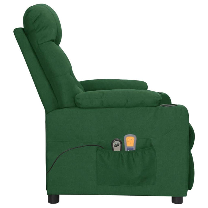 Fotoliu de masaj electric, verde închis, material textil - WALTI WALTI