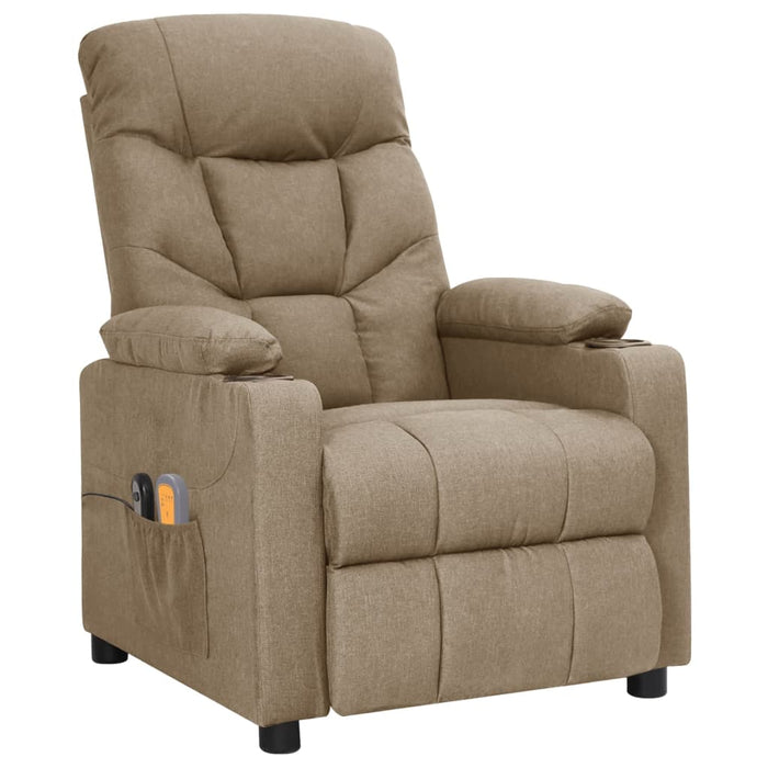 Fotoliu de masaj electric rabatabil, gri taupe, textil WALTI
