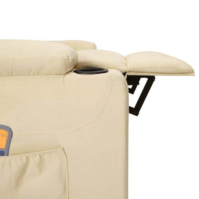 Fotoliu de masaj electric rabatabil, crem, textil - WALTI WALTI