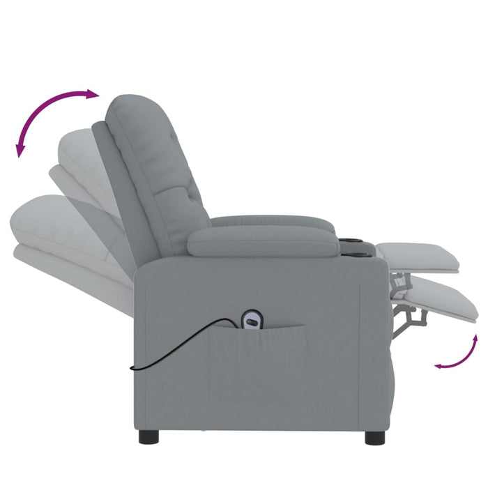 Fotoliu rabatabil electric, gri deschis, textil - WALTI WALTI