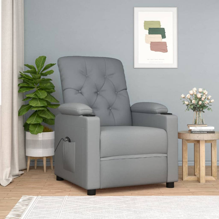 Fotoliu rabatabil electric, gri deschis, textil - WALTI WALTI