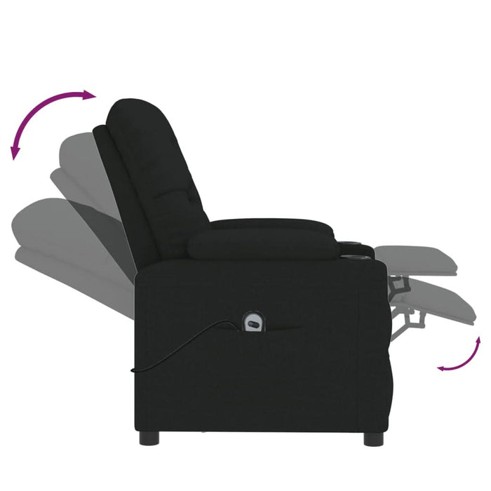 Fotoliu rabatabil electric, negru, material textil - WALTI WALTI
