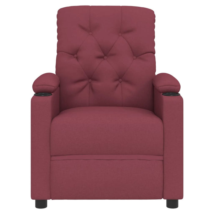 Fotoliu rabatabil electric, roșu vin, material textil - WALTI WALTI