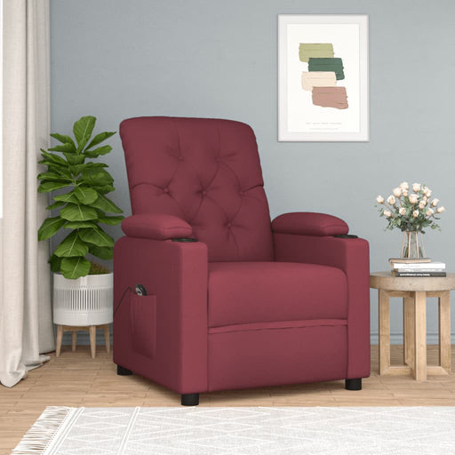 Fotoliu rabatabil electric, roșu vin, material textil - WALTI WALTI
