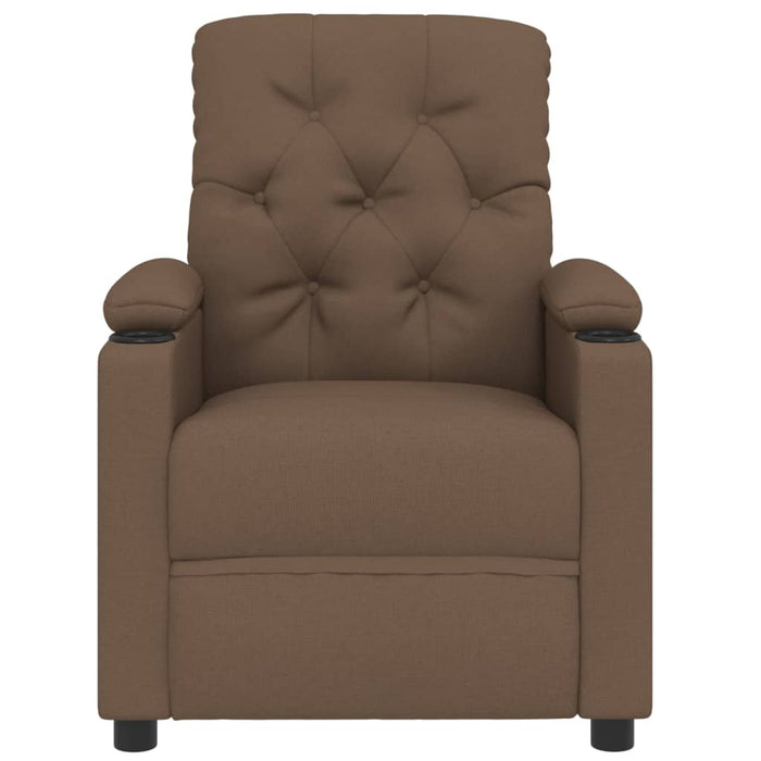 Fotoliu rabatabil electric, maro, material textil WALTI