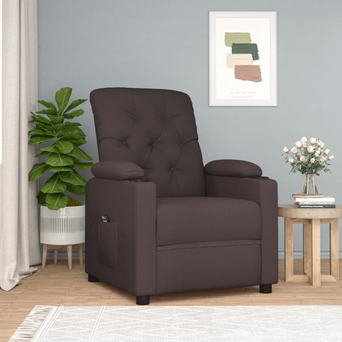 Fotoliu rabatabil electric, maro închis, material textil WALTI