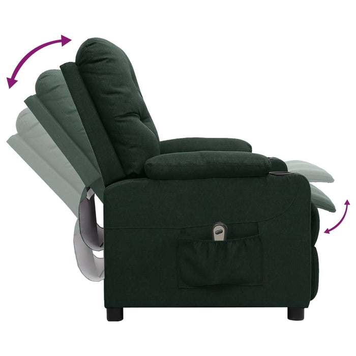Fotoliu rabatabil electric, verde închis, material textil - WALTI WALTI