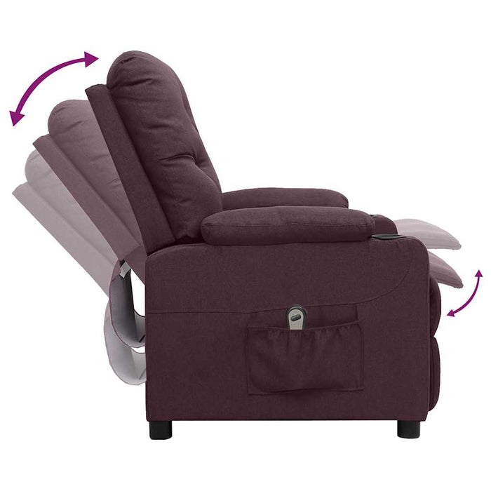 Fotoliu rabatabil electric, violet, material textil WALTI