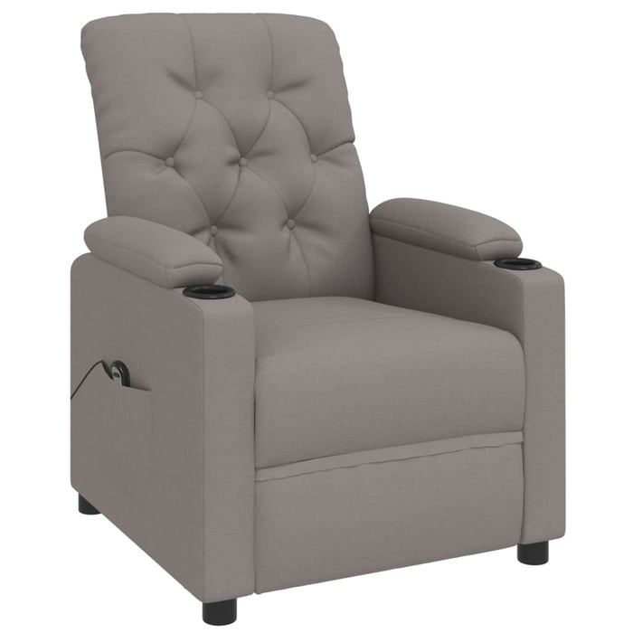 Fotoliu rabatabil electric, gri taupe, material textil WALTI