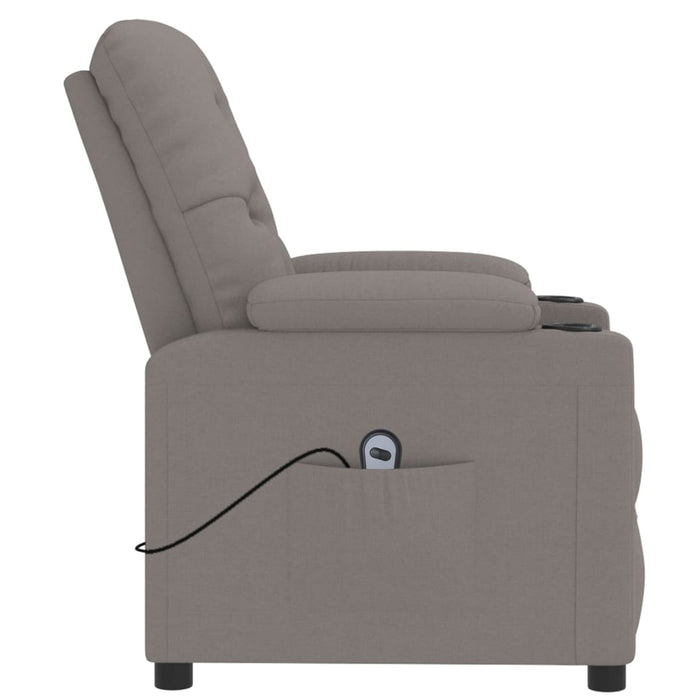 Fotoliu rabatabil electric, gri taupe, material textil WALTI
